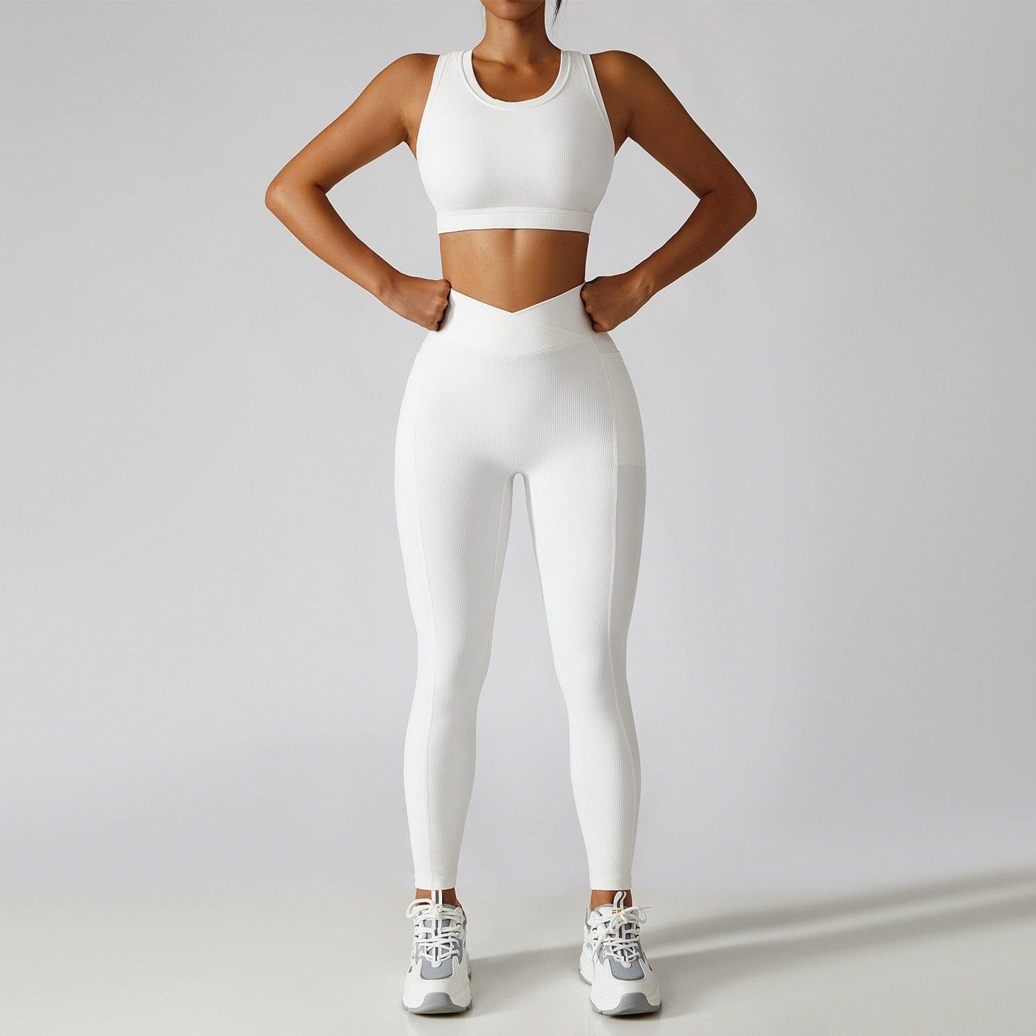gym dress set for ladies qolati Women Workout Sets 2 Piece Long Sleeve Yoga Outfits Gym Clothes Seamless Crop Zip Up Jackets Tank Top High Waist Leggings Sets Fitness Sports School Running Sweatsuits
