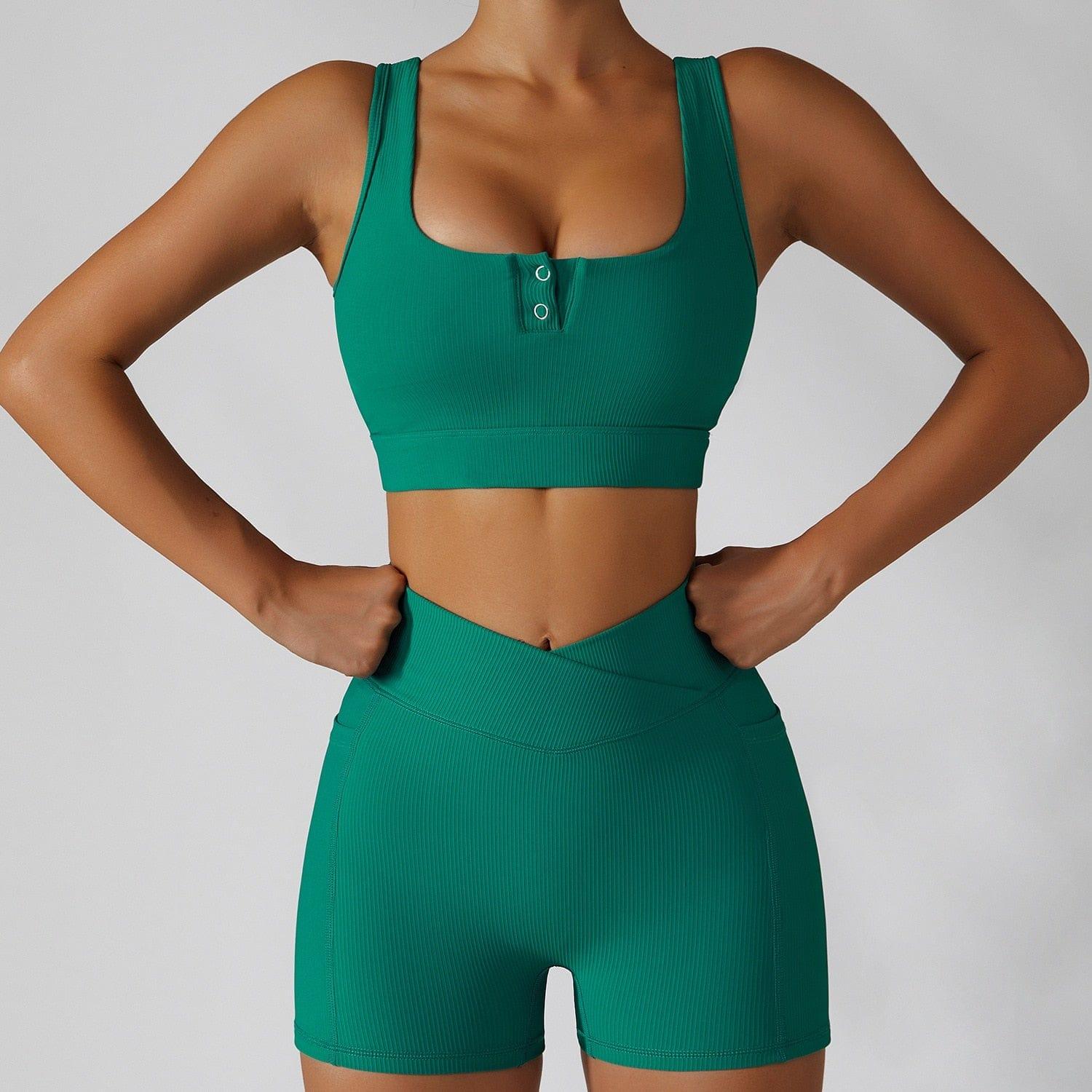 Shop 0 Green suit-1 / S / China 2 Pieces Seamless Women Tracksuit  Yoga Set Running Workout Sportswear Gym Clothes Fitness Bra High Waist Leggings Sports Suit Mademoiselle Home Decor