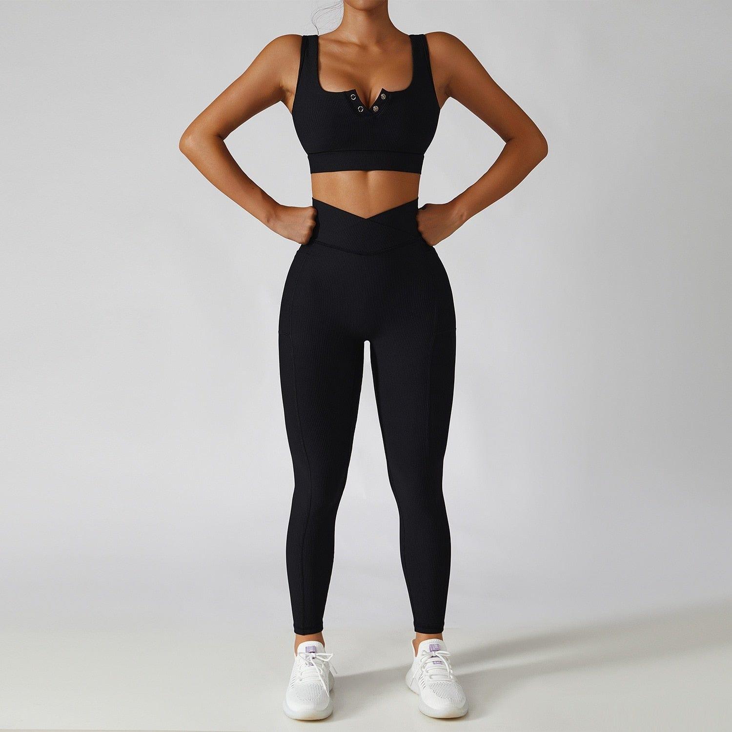Shop 0 Black suit-3 / S / China 2 Pieces Seamless Women Tracksuit  Yoga Set Running Workout Sportswear Gym Clothes Fitness Bra High Waist Leggings Sports Suit Mademoiselle Home Decor