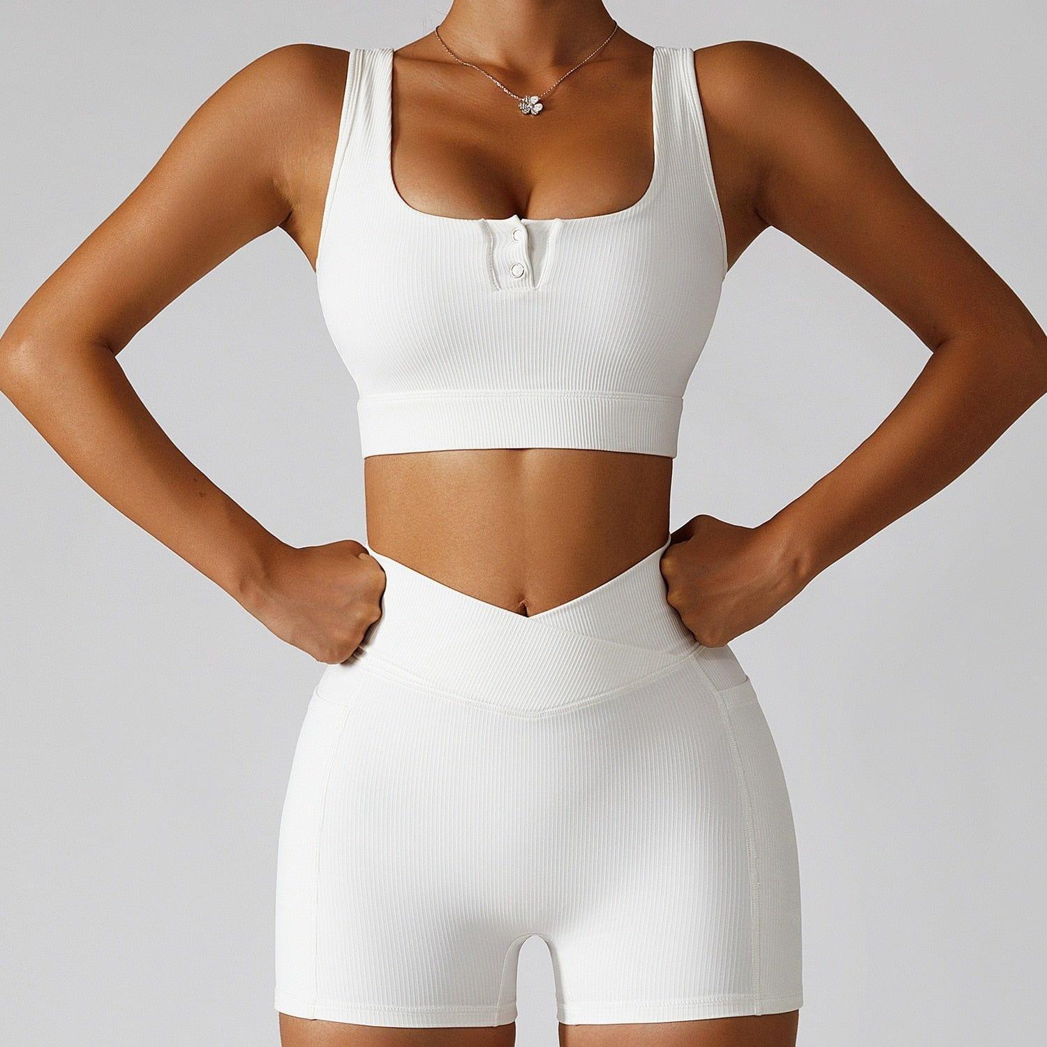 Shop 0 White suit-1 / S / China 2 Pieces Seamless Women Tracksuit  Yoga Set Running Workout Sportswear Gym Clothes Fitness Bra High Waist Leggings Sports Suit Mademoiselle Home Decor