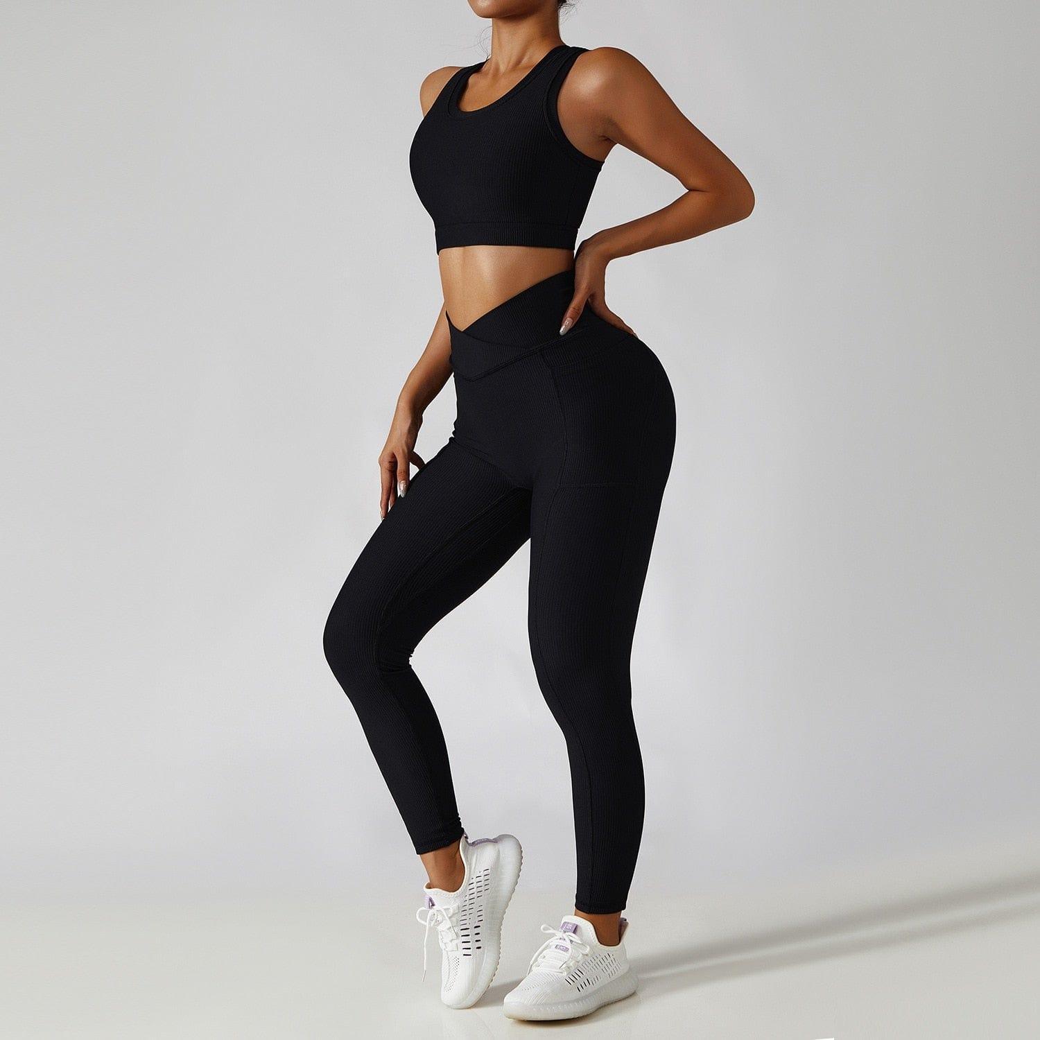 Shop 0 Black suit-4 / S / China 2 Pieces Seamless Women Tracksuit  Yoga Set Running Workout Sportswear Gym Clothes Fitness Bra High Waist Leggings Sports Suit Mademoiselle Home Decor