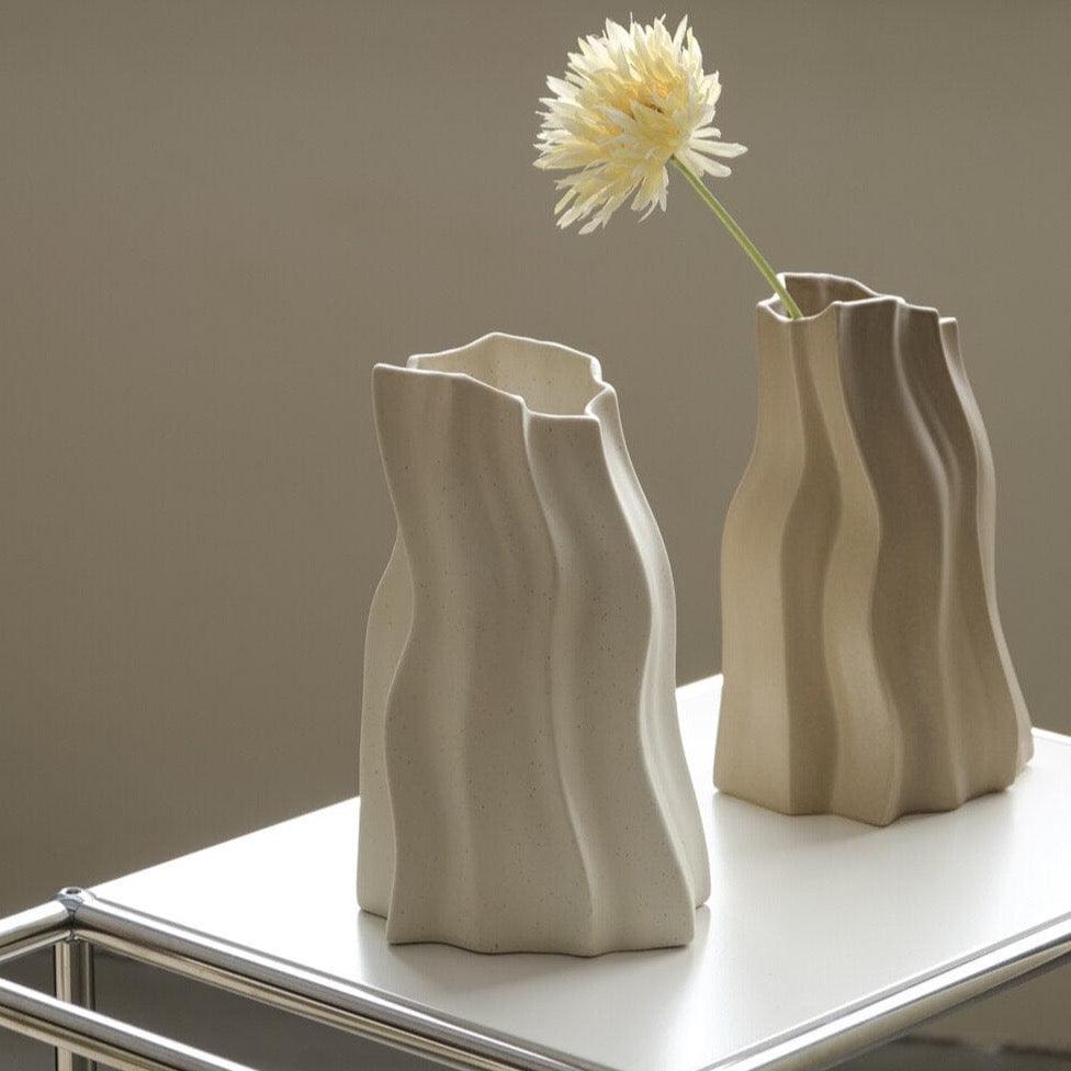 Shop 0 WENSHUO Zens Abstract Shape Vase,Japanses Wabi-sabi Style With Irregular Crinkle , Large Size Dry Flower Vase For Living Room Mademoiselle Home Decor