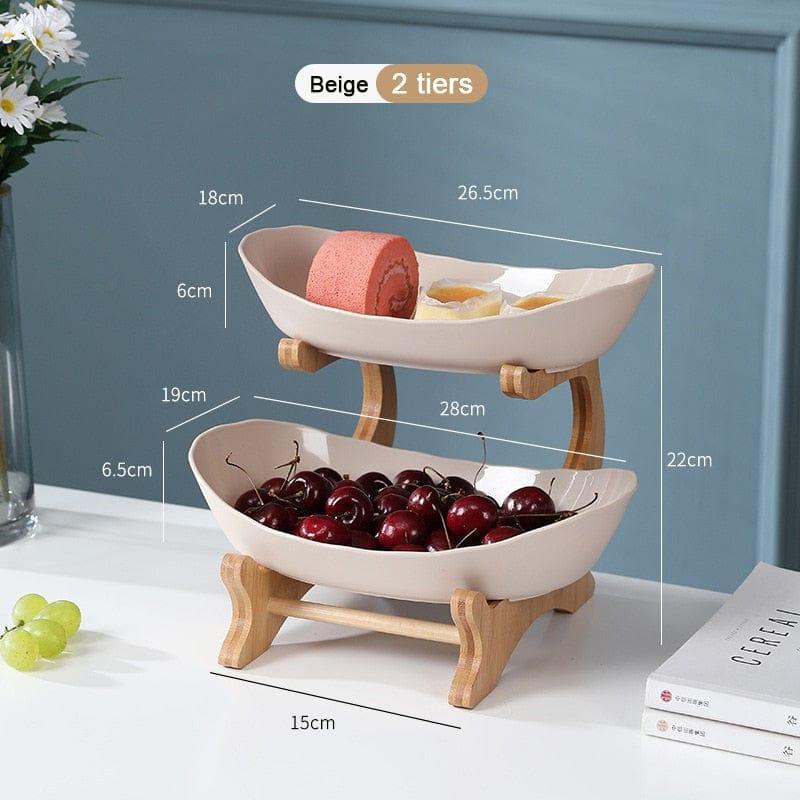 Shop 0 F 2 layer Beige Tava Food Organiser Mademoiselle Home Decor