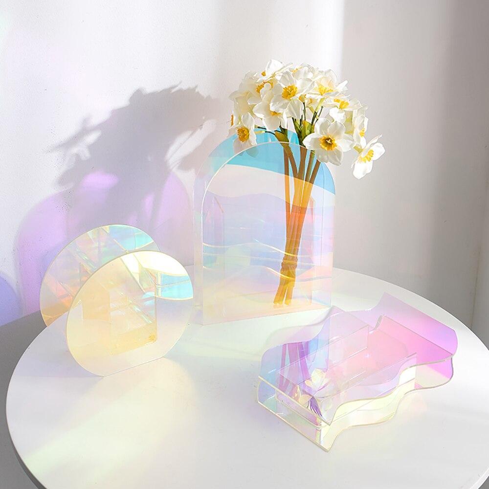 Shop 0 Rainbow Color Acrylic Vases Floral Container Decorative Shop Design Living Room Wedding Party Home Office Decoration Mademoiselle Home Decor