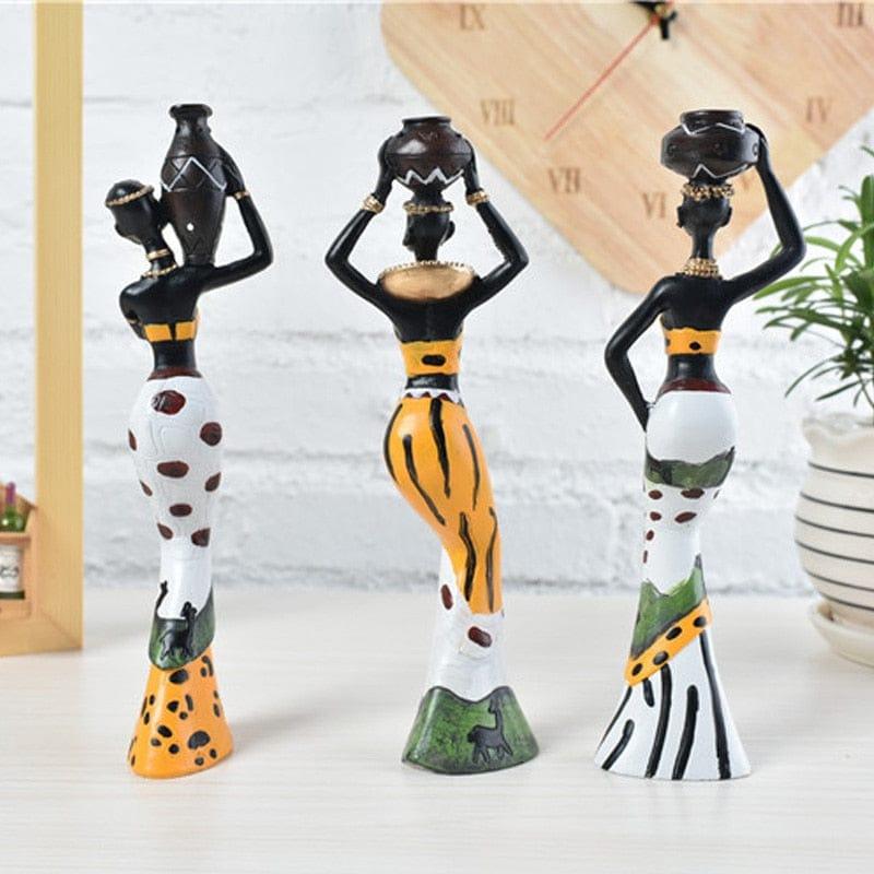 Shop 0 3 Pcs African Woman Figure Statue Sculpture African Woman Decoration Figure Desktop Ornaments Resin Crafts Gift Mademoiselle Home Decor