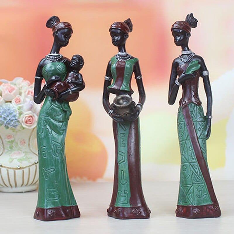 Shop 0 3 Pcs African Woman Figure Statue Sculpture African Woman Decoration Figure Desktop Ornaments Resin Crafts Gift Mademoiselle Home Decor