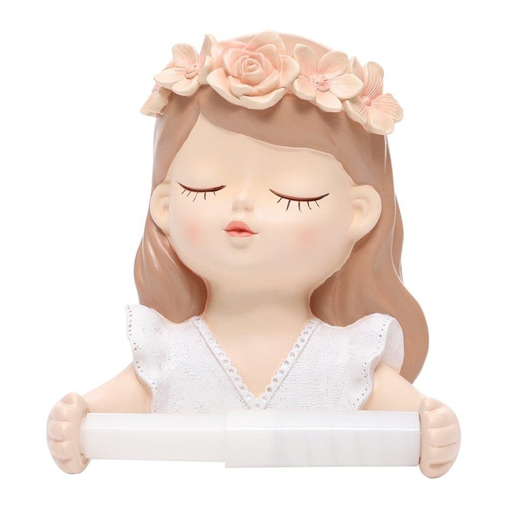 Shop 0 B / China Ins Fairy Tissue Holder Long Hair Fairy Long Hair Lovely Girl Toilet Tissue Holder Bathroom Light Luxury Decoration Accessories Mademoiselle Home Decor