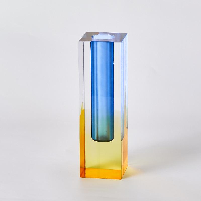 Shop 0 16cm StyleA Floriddle Modern Rainbow Pillar Bud Vase Tabletop Glass Vases Luxury Decorative Acrylic Crystal Nordic Room Decoration Home Mademoiselle Home Decor