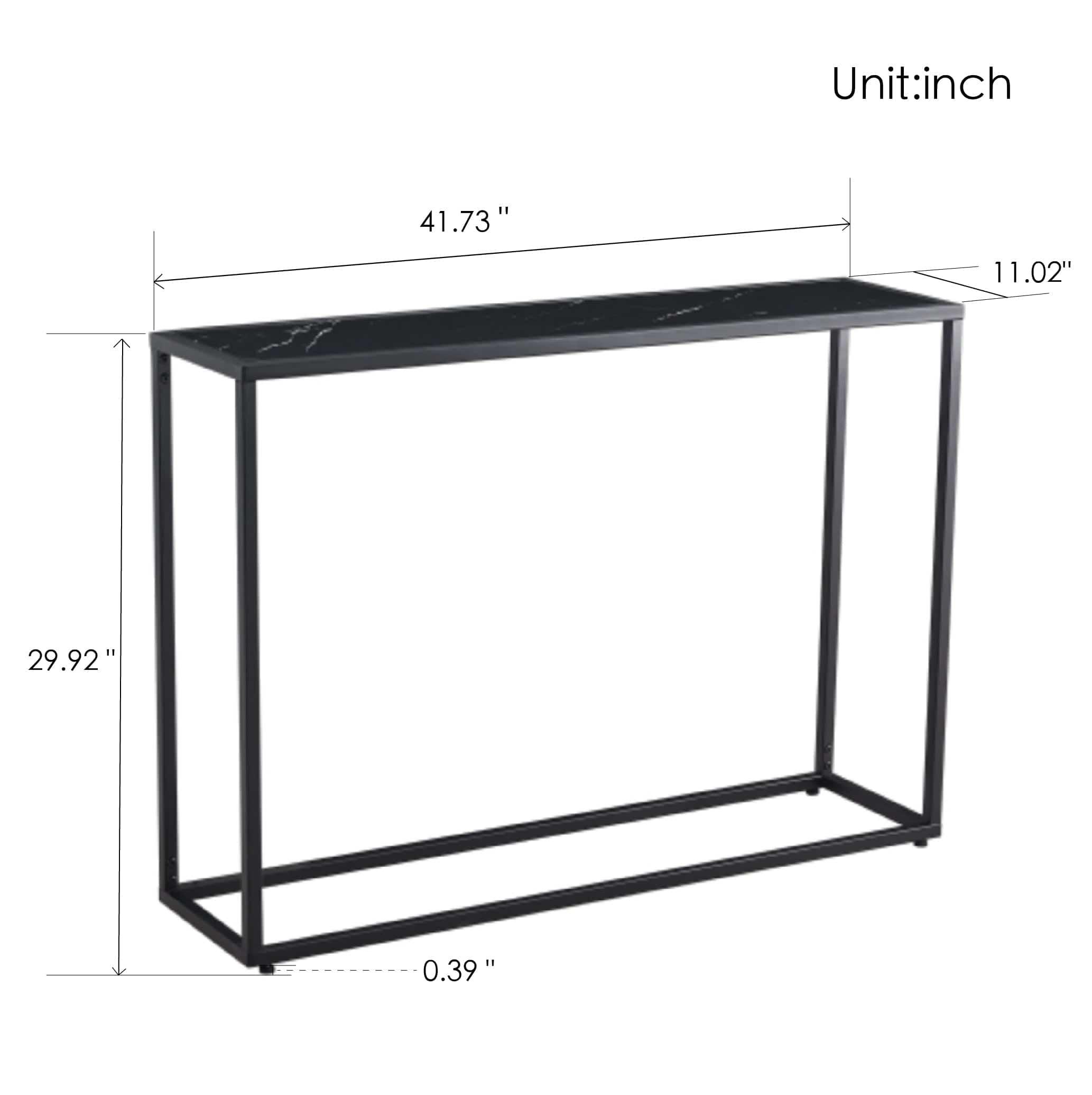 Shop D&N Console Talbe Minimalist Porch Table Sofa sidetable, MDF boards, metal frame , Rectangle shape, Black,41.73''L 11.2''W 29.92''H Mademoiselle Home Decor