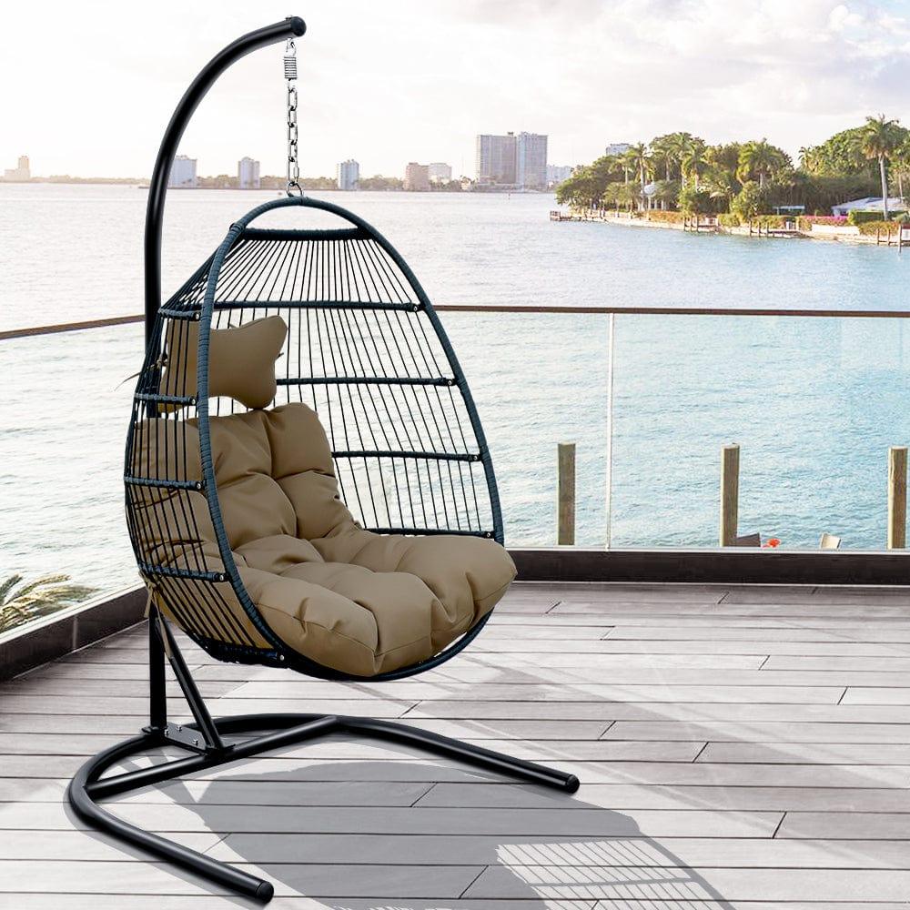 Shop egg shape SINGLE SWING chair for garden patio Mademoiselle Home Decor