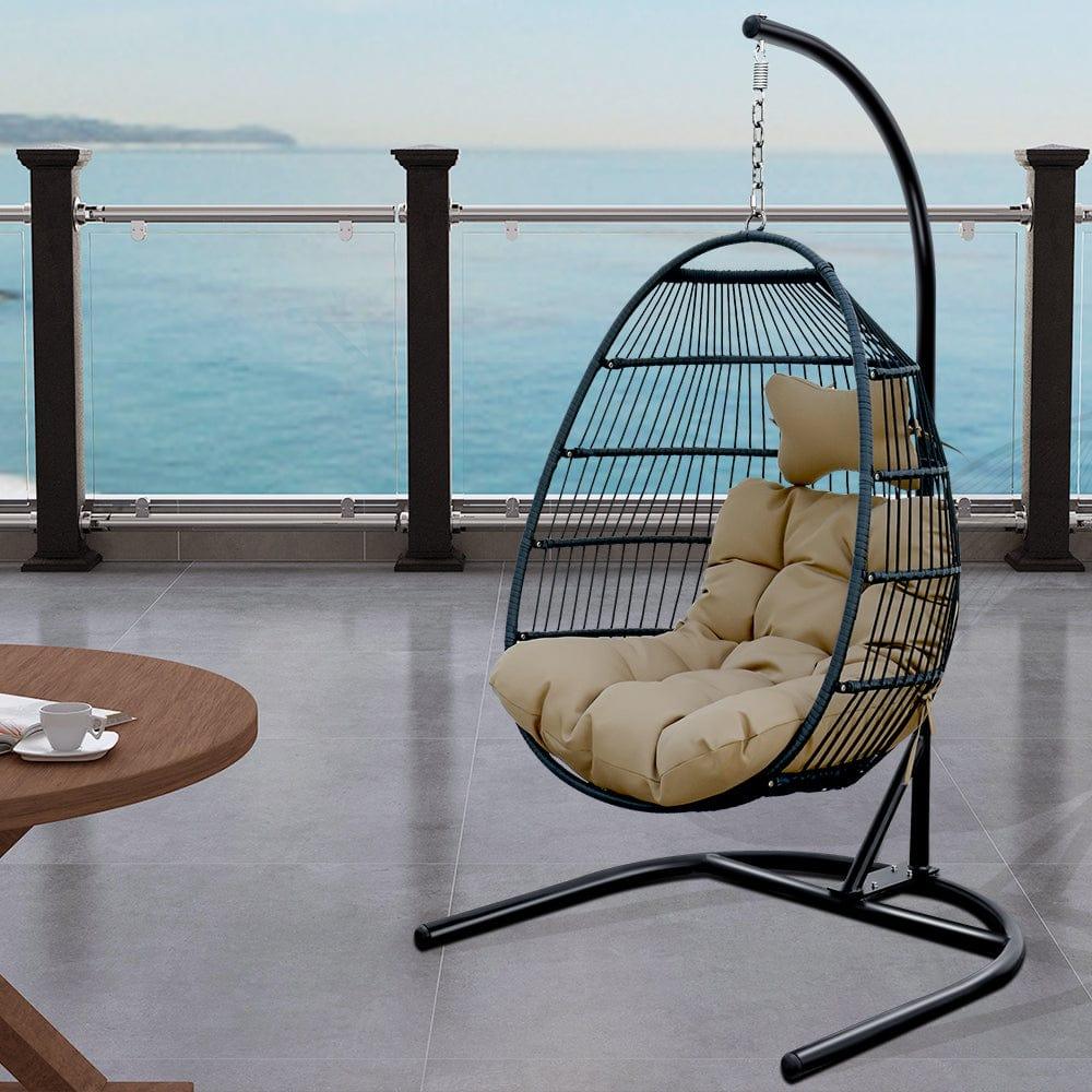 Shop egg shape SINGLE SWING chair for garden patio Mademoiselle Home Decor