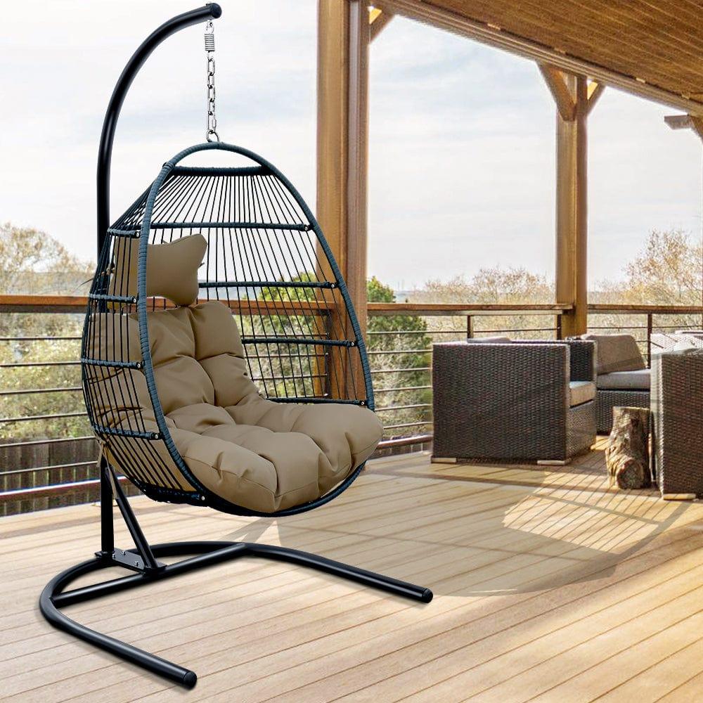 Shop egg shape SINGLE SWING chair for garden patio Mademoiselle Home Decor