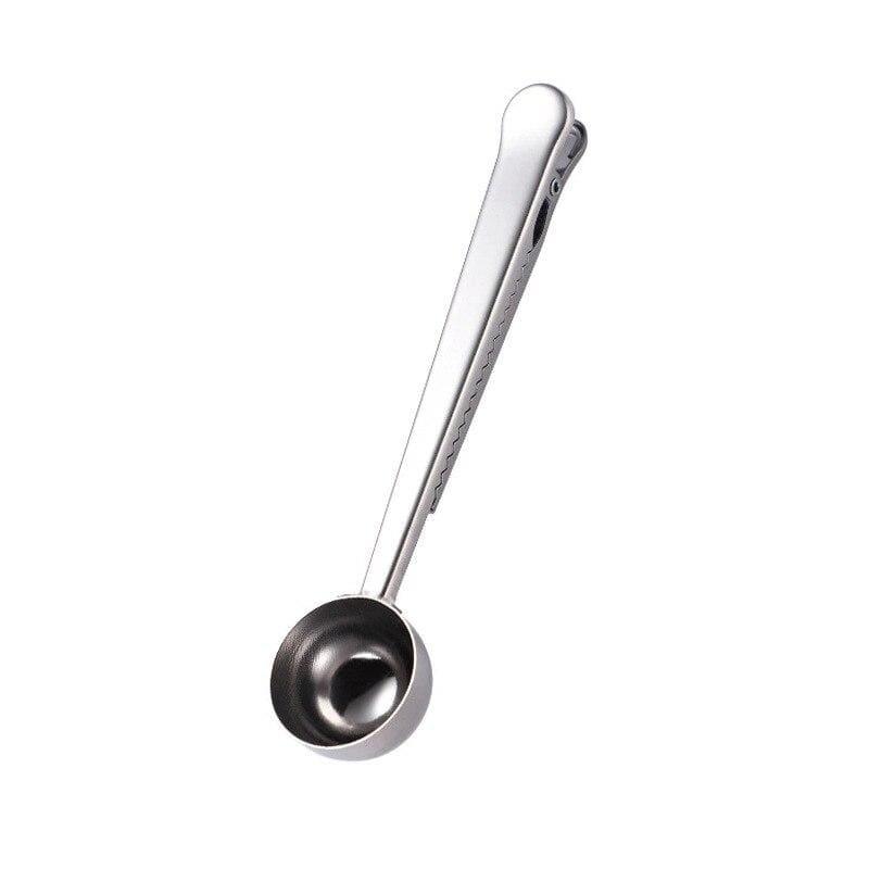 Shop 0 Silver Two-in-one 15ML Stainless Steel Sealed Clip Coffee Spoon Kitchen Tool Baking Scale Spoon Seasoning Spoon Milk Powder Spoon Mademoiselle Home Decor