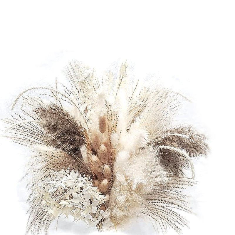 Shop 0 as shown 79Pcs Natural Dried Fluffy Pampas Grass Bouquet Set , Boho Home Decor Pompous Grass Large Reed Bunny Tail Wheat Stalk Decorative Mademoiselle Home Decor