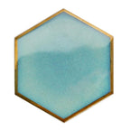 Shop 0 China / Green 1pcs Nordic Hexagon Gold-plated Ceramic Placemat Heat Insulation Coaster Porcelain Mats Pads Table Decoration Mademoiselle Home Decor