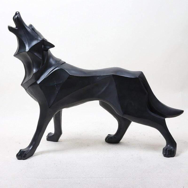 Shop 0 black / XXXL Resin Abstract Wolf Statue Geometric Animal Figurines Nordic Home Decor Sculpture Crafts Office Room Interior Decoration Mademoiselle Home Decor