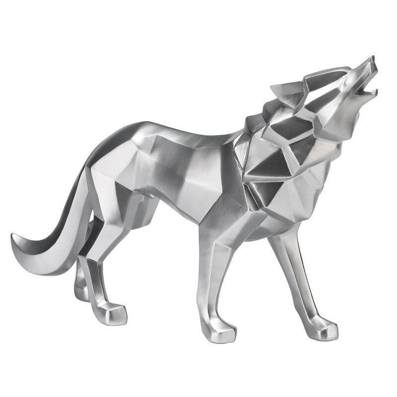 Shop 0 Silver-B / XXXL Resin Abstract Wolf Statue Geometric Animal Figurines Nordic Home Decor Sculpture Crafts Office Room Interior Decoration Mademoiselle Home Decor