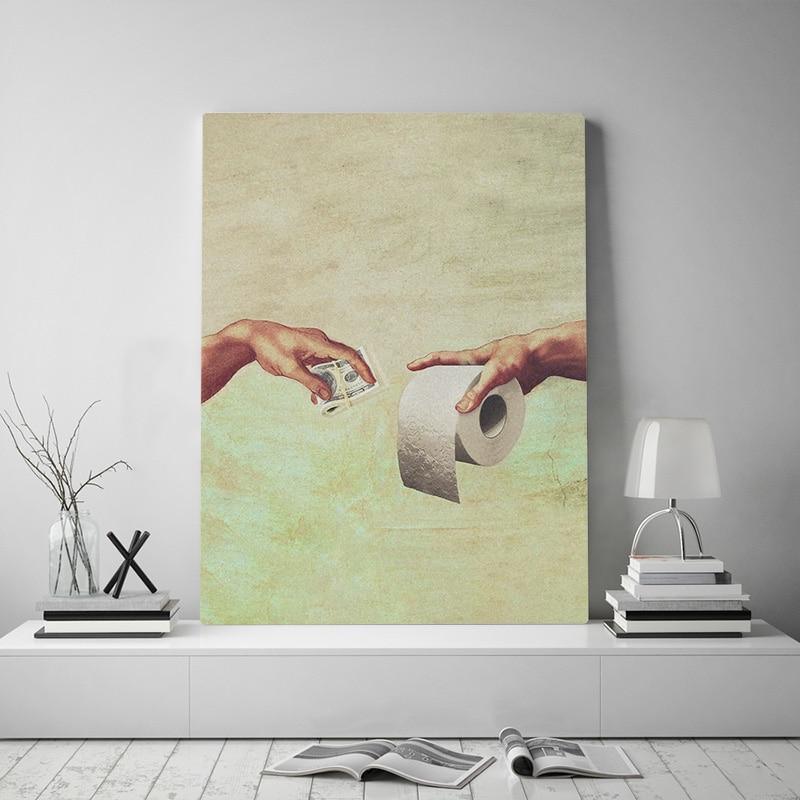 Shop 0 Hand of God and Adam Mural Poster Framed Wooden Frame Canvas Painting Wall Art Decor Living Room Study Home Decoration Prints Mademoiselle Home Decor