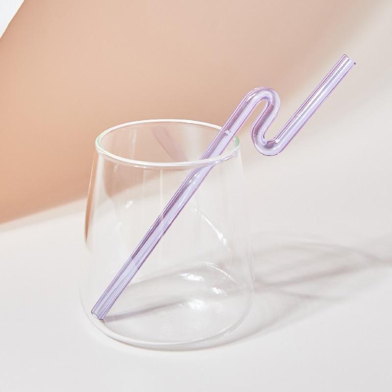 Shop 0 1PC lighting straw Floriddle Artistry Glass Straws Twist Reusable Straws Heat Resistant Glass Straw Drinking Milk Tea Long Stem Glass Staw Mademoiselle Home Decor