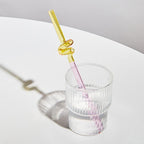 Shop 0 1PC twsit straw Floriddle Artistry Glass Straws Twist Reusable Straws Heat Resistant Glass Straw Drinking Milk Tea Long Stem Glass Staw Mademoiselle Home Decor