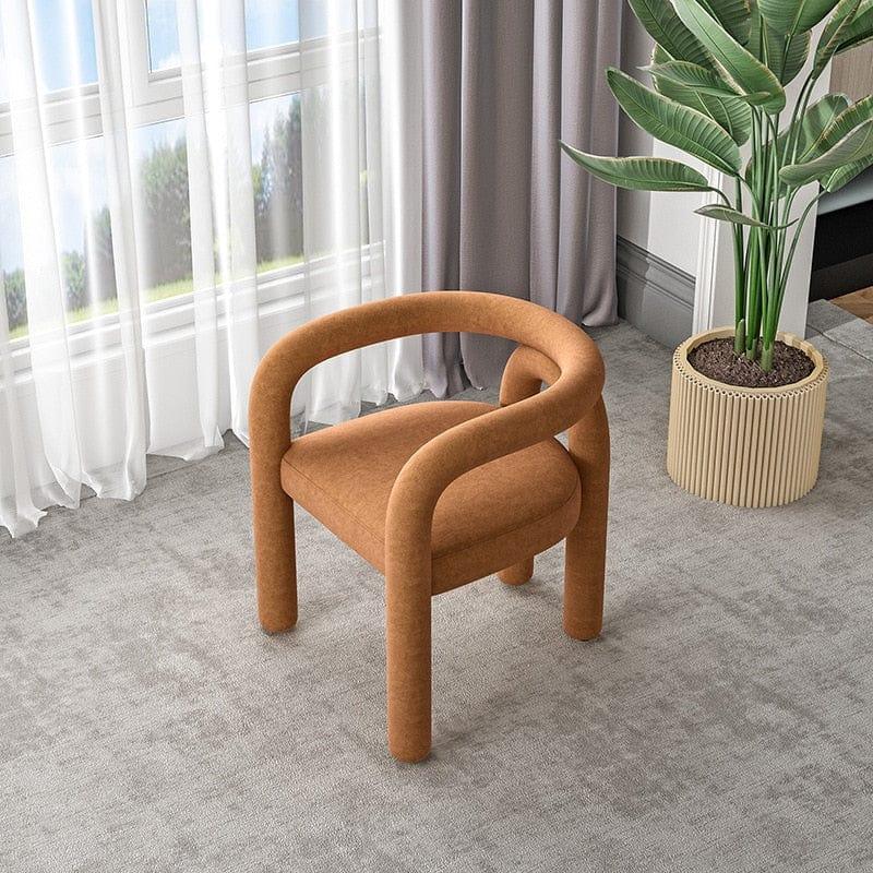 Shop 0 Wuli Armchair Scandinavian Designer Creative Curved Hotel Homestay Cashmere Dining Chair Model Room Backrest Leisure Chair Mademoiselle Home Decor