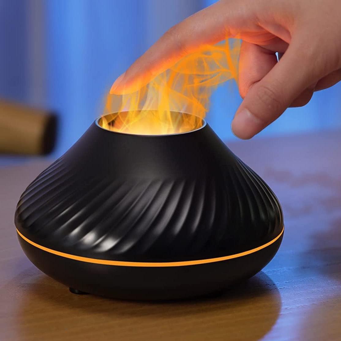 Shop 0 REUP Volcanic Flame Aroma Diffuser Essential Oil Lamp 130ml USB Portable Air Humidifier with Color Night Light Fragrance Home Mademoiselle Home Decor