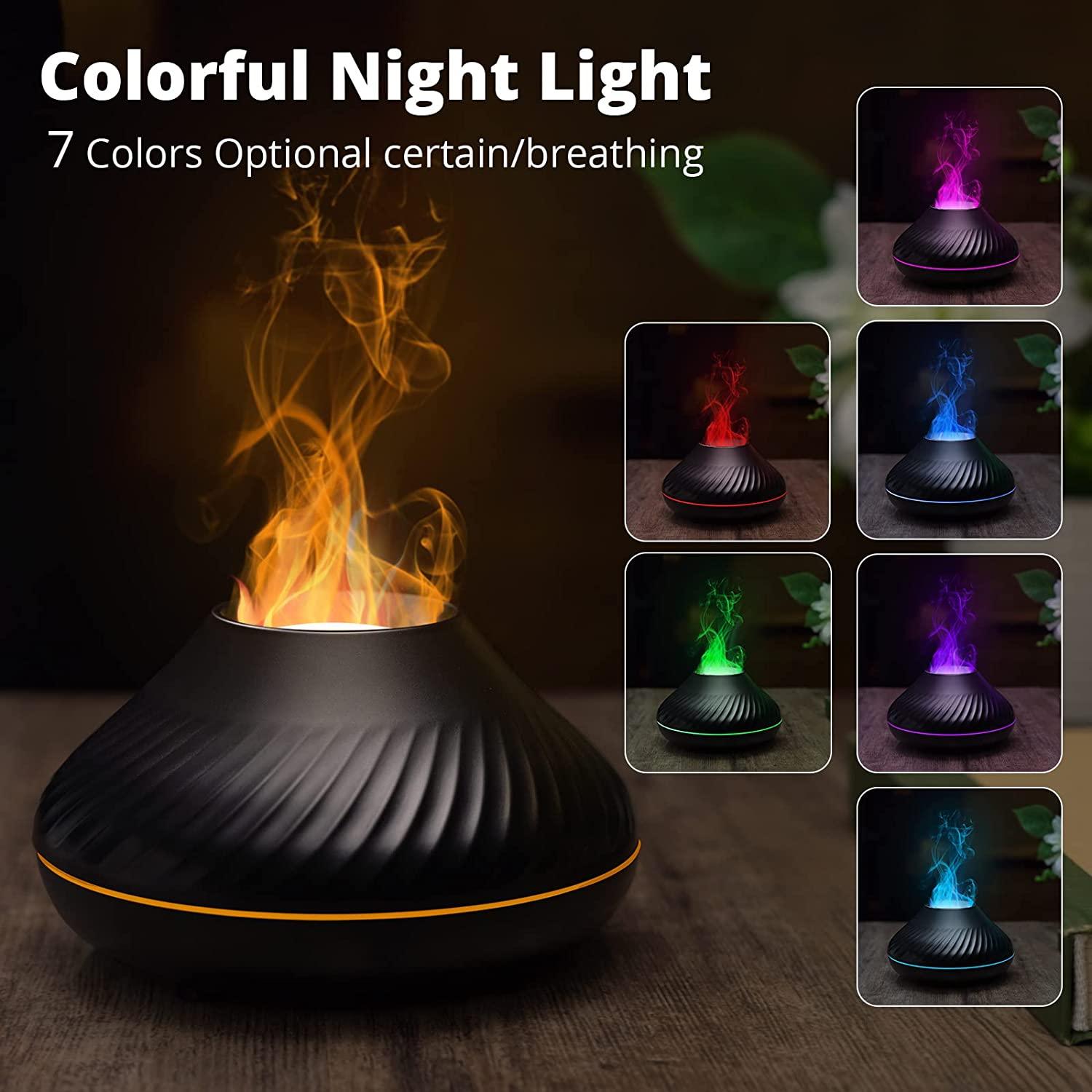 Shop 0 REUP Volcanic Flame Aroma Diffuser Essential Oil Lamp 130ml USB Portable Air Humidifier with Color Night Light Fragrance Home Mademoiselle Home Decor