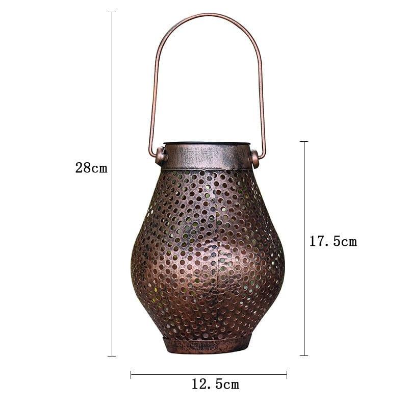Shop 0 C style LED Solar Lantern Light Hollow Wrought Iron Projection Light Hanging Lamps Outdoor Waterproof Yard Garden Art Decoration Mademoiselle Home Decor