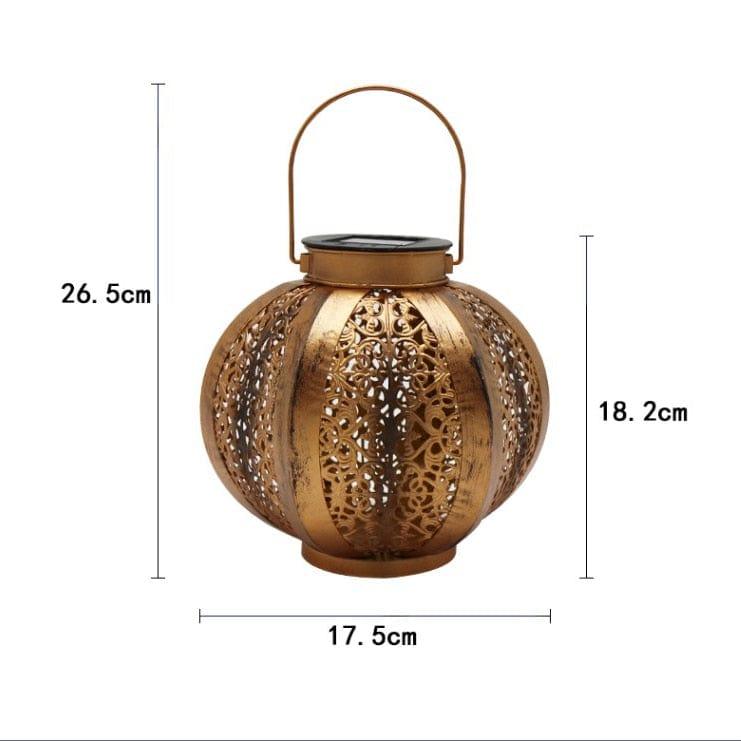 Shop 0 H style LED Solar Lantern Light Hollow Wrought Iron Projection Light Hanging Lamps Outdoor Waterproof Yard Garden Art Decoration Mademoiselle Home Decor
