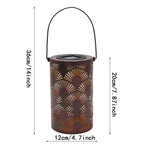 Shop 0 M style LED Solar Lantern Light Hollow Wrought Iron Projection Light Hanging Lamps Outdoor Waterproof Yard Garden Art Decoration Mademoiselle Home Decor