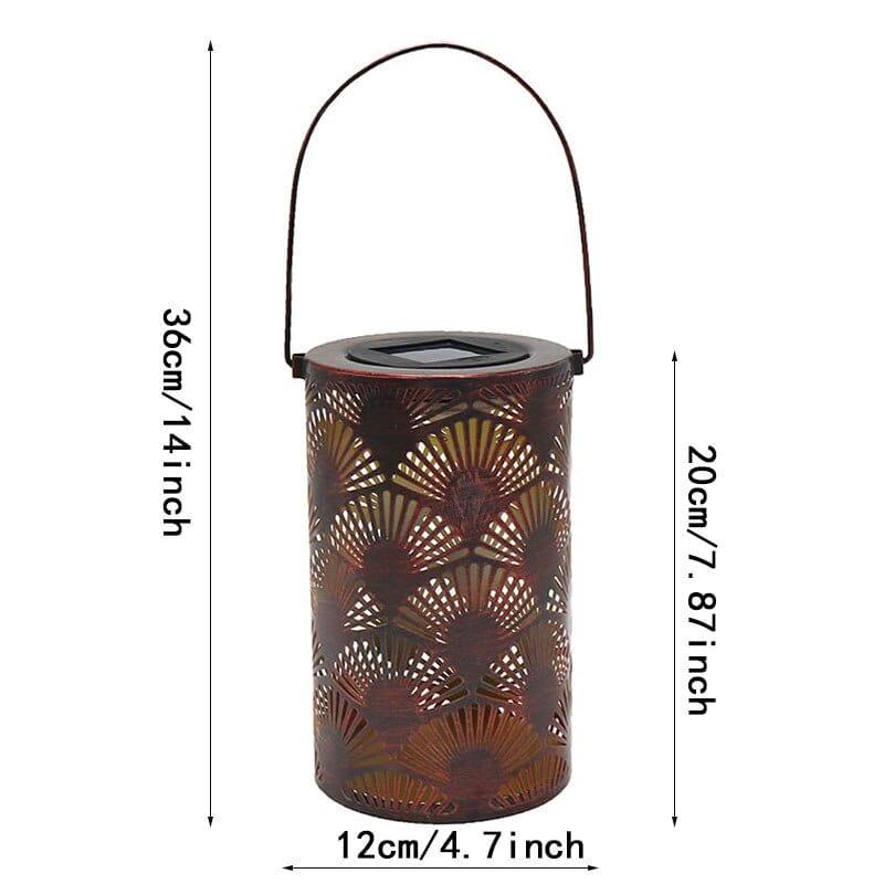 Shop 0 M style LED Solar Lantern Light Hollow Wrought Iron Projection Light Hanging Lamps Outdoor Waterproof Yard Garden Art Decoration Mademoiselle Home Decor