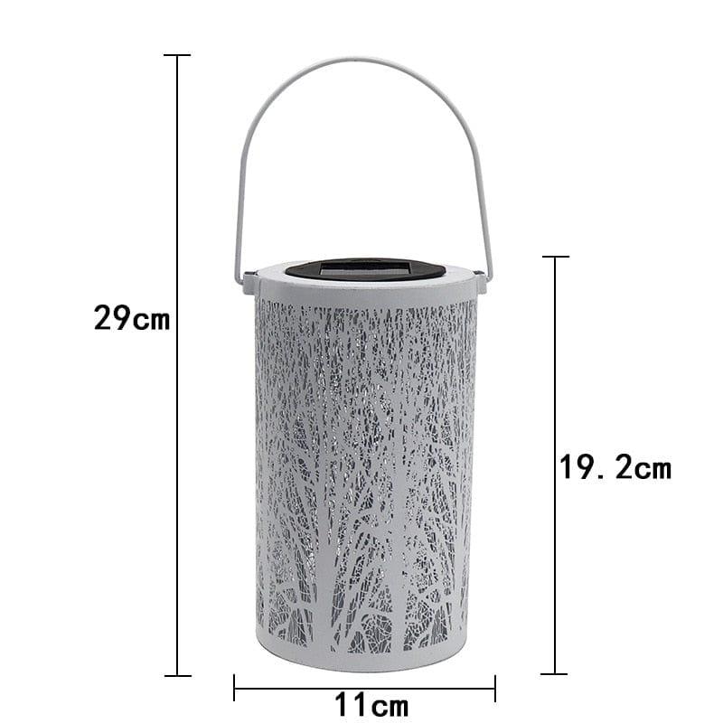 Shop 0 B style LED Solar Lantern Light Hollow Wrought Iron Projection Light Hanging Lamps Outdoor Waterproof Yard Garden Art Decoration Mademoiselle Home Decor