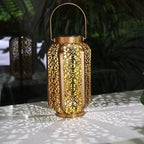 Shop 0 I style LED Solar Lantern Light Hollow Wrought Iron Projection Light Hanging Lamps Outdoor Waterproof Yard Garden Art Decoration Mademoiselle Home Decor