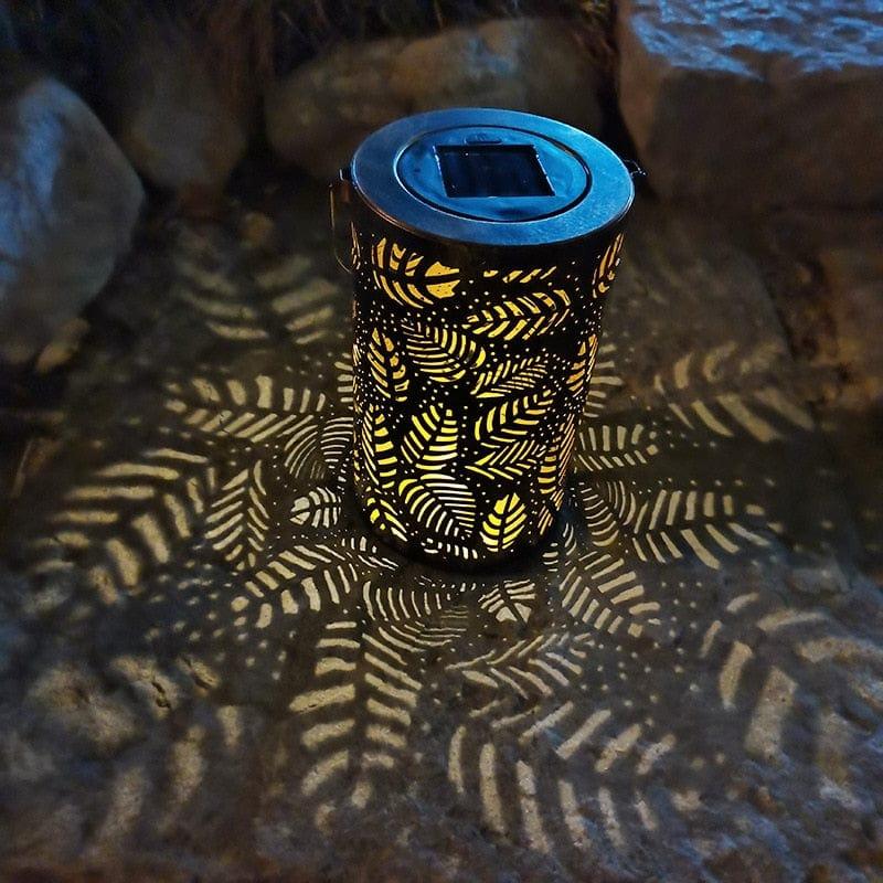 Shop 0 LED Solar Lantern Light Hollow Wrought Iron Projection Light Hanging Lamps Outdoor Waterproof Yard Garden Art Decoration Mademoiselle Home Decor