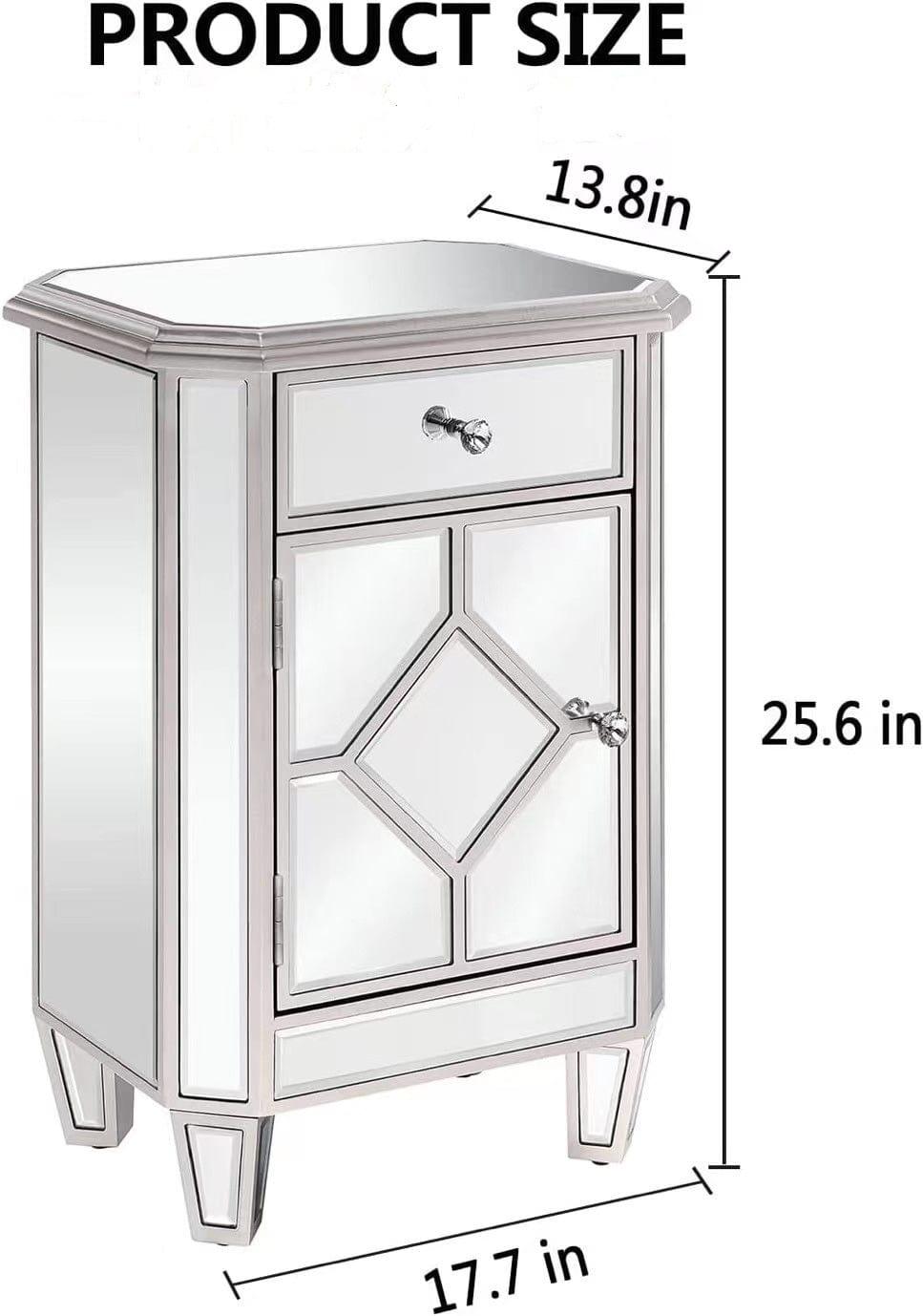 Shop Champagne color mirror single pull single door small side cabinet, multi -function bedside cabinet Mademoiselle Home Decor