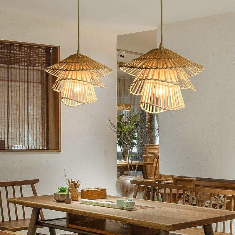 Shop 0 Hand Knitted Bamboo Woven Chandelier Vintage Style Living Room Dining Room Bedroom Study Ceiling Bamboo Led Hanging Lamps Mademoiselle Home Decor