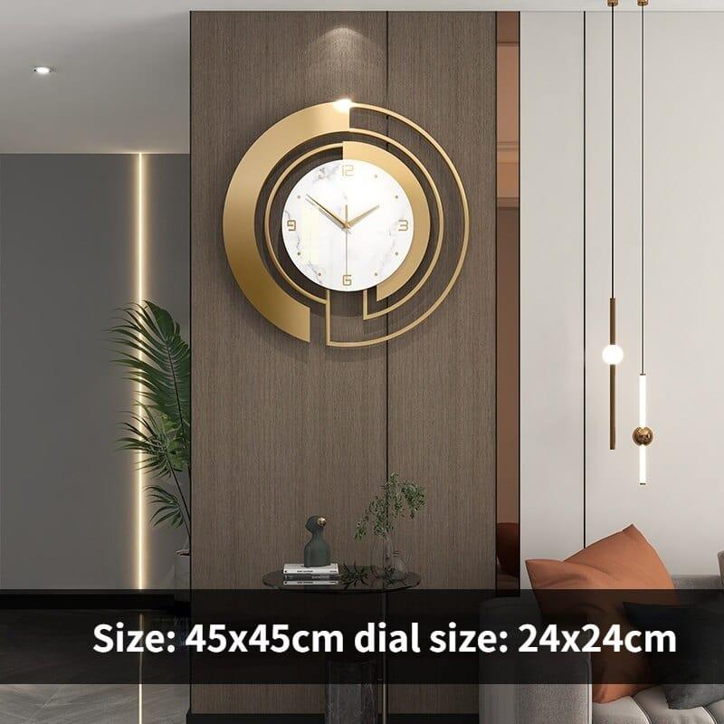 Shop 0 White / Over 20 inches Round Wall Clock 45cm Glass Mirror Luxury Wall Clock Modern Design Metal Art Silent Clocks Hanging Watch Living Room Home Decor Mademoiselle Home Decor