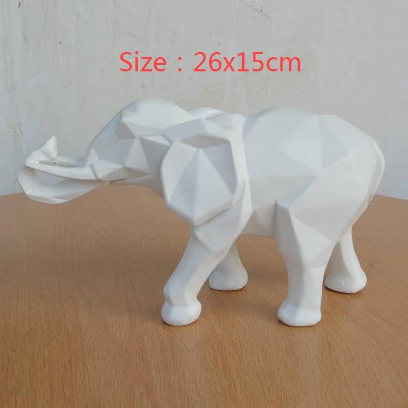 Shop 0 White elephant Nordic Panther Statue Animal Figurine Abstract Geometric Style Resin Leopard Sculpture Home Office Decoration Crafts Decor Table Mademoiselle Home Decor