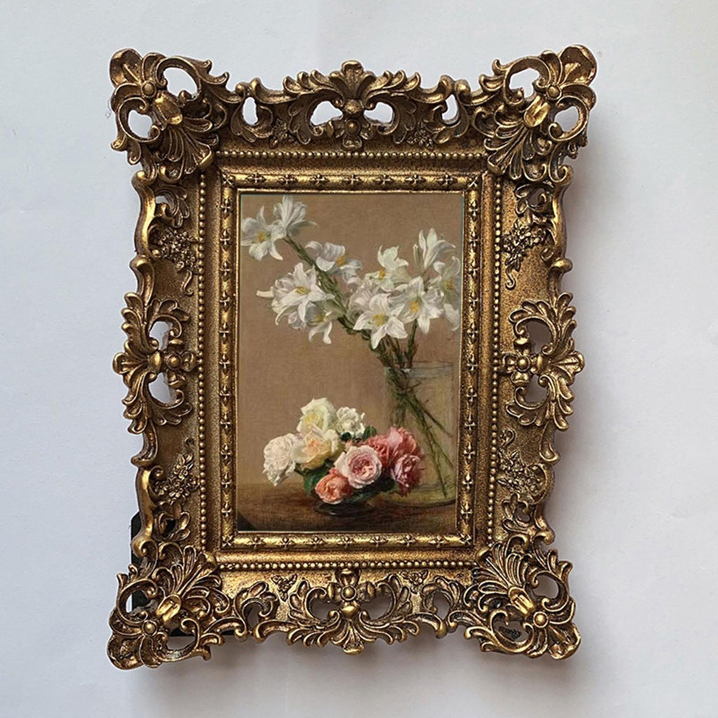 Shop 0 European Style Photo Frame Embossed Floral Tabletop Hanging Picture Holder Mademoiselle Home Decor