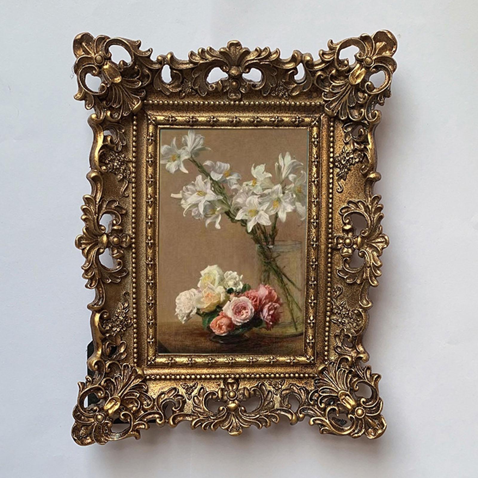 Shop 0 European Style Photo Frame Embossed Floral Tabletop Hanging Picture Holder Mademoiselle Home Decor