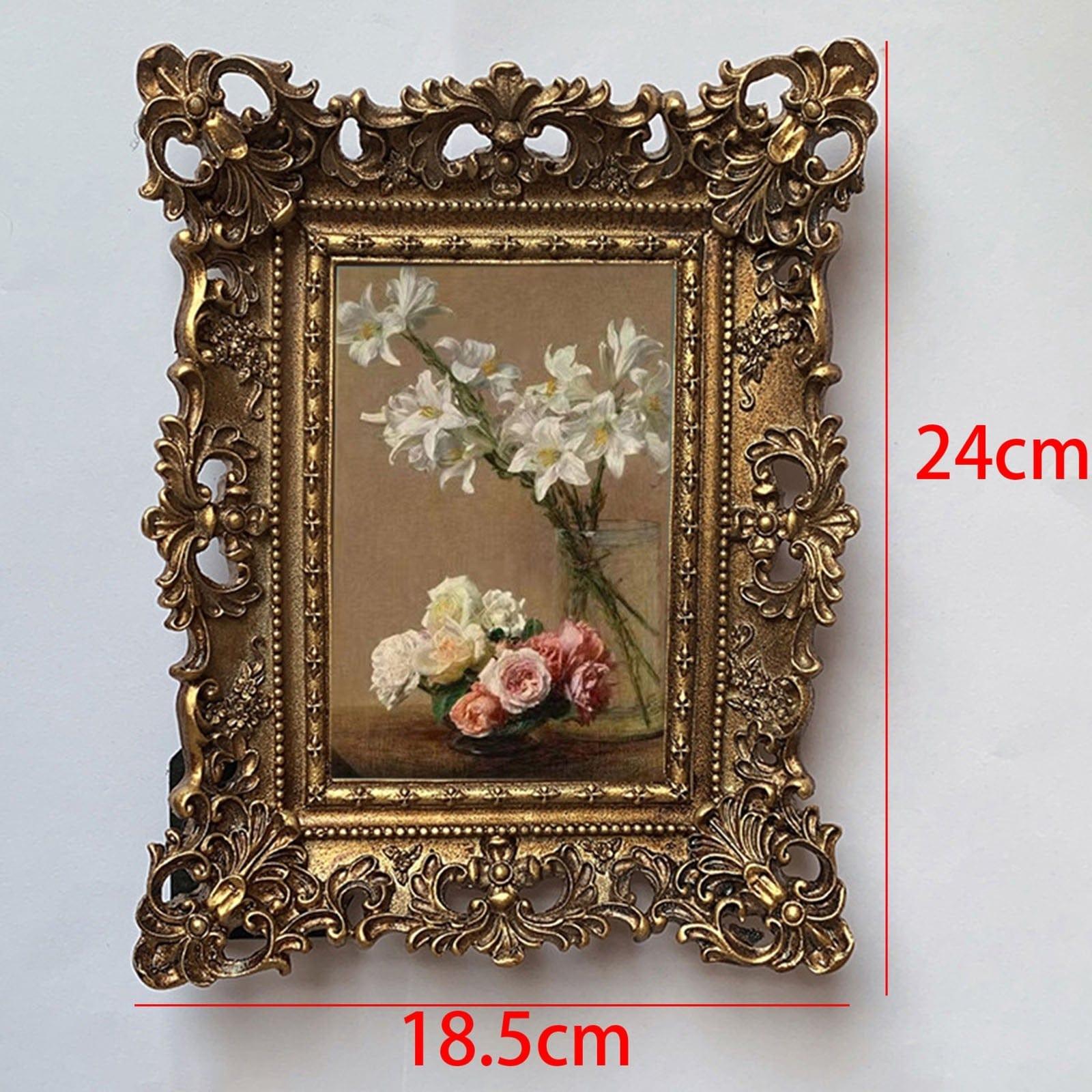 Shop 0 24cmx18.5cm European Style Photo Frame Embossed Floral Tabletop Hanging Picture Holder Mademoiselle Home Decor
