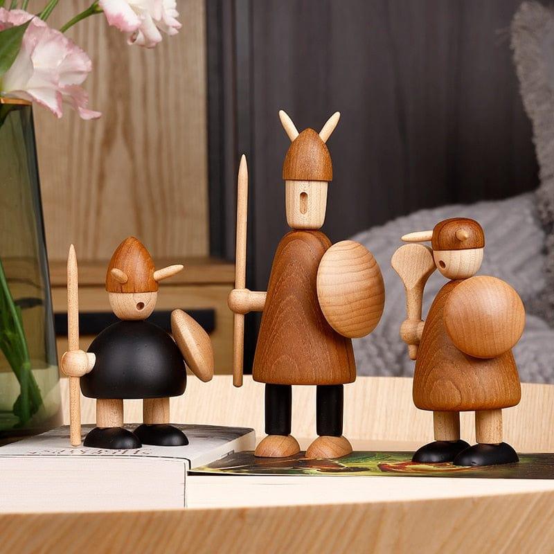 Shop 0 full set / China Original Wood Carving Vikings Home Decoration as for Creative Christmas Birthday Gift to Decor Interior Living Room  Figurines Mademoiselle Home Decor