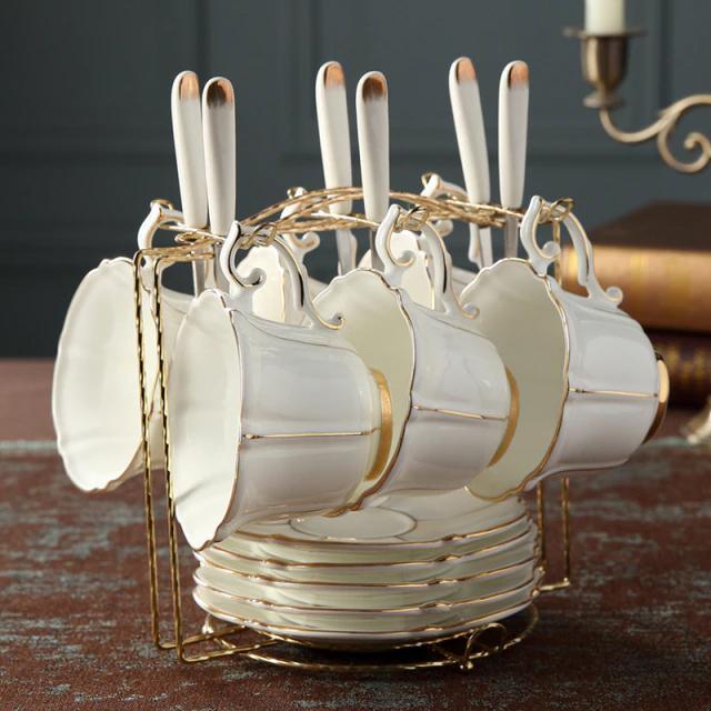 Shop 0 6 Teacups + Rack Vista Tea Set Mademoiselle Home Decor