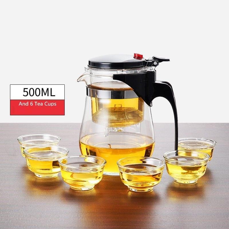 Shop 0 500ML And 6 Tea Cups Viva Heat Resistant Tea Infuser Mademoiselle Home Decor