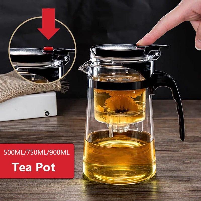 Shop 0 Tea Pots Heat Resistant Glass Tea Pot Tea Infuser Chinese Kung Fu Tea Set Kettle Coffee Glass Maker Convenient Office Tea Sets Mademoiselle Home Decor