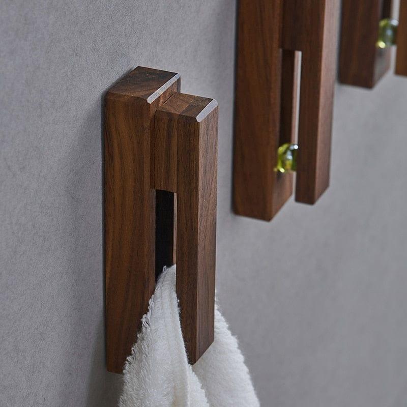 Shop 0 Fypo Towel Hook Bathroom Robe Hook Kitchen Rag Storage Rack Punch-free Wooden Hook Clothes Coat Hook Home Bathroom Accessories Mademoiselle Home Decor