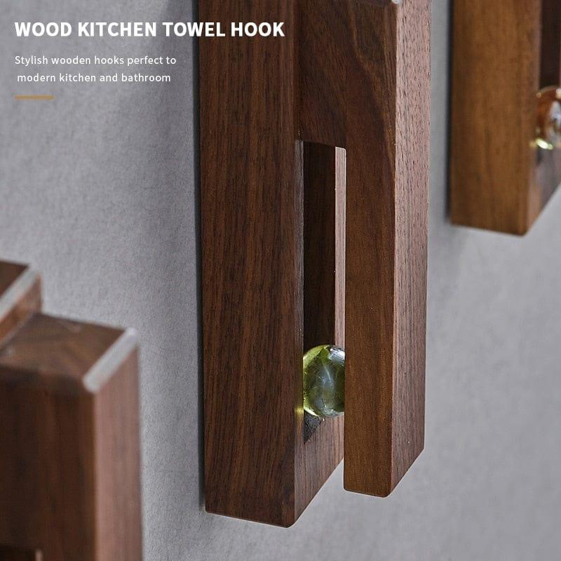 Shop 0 Fypo Towel Hook Bathroom Robe Hook Kitchen Rag Storage Rack Punch-free Wooden Hook Clothes Coat Hook Home Bathroom Accessories Mademoiselle Home Decor