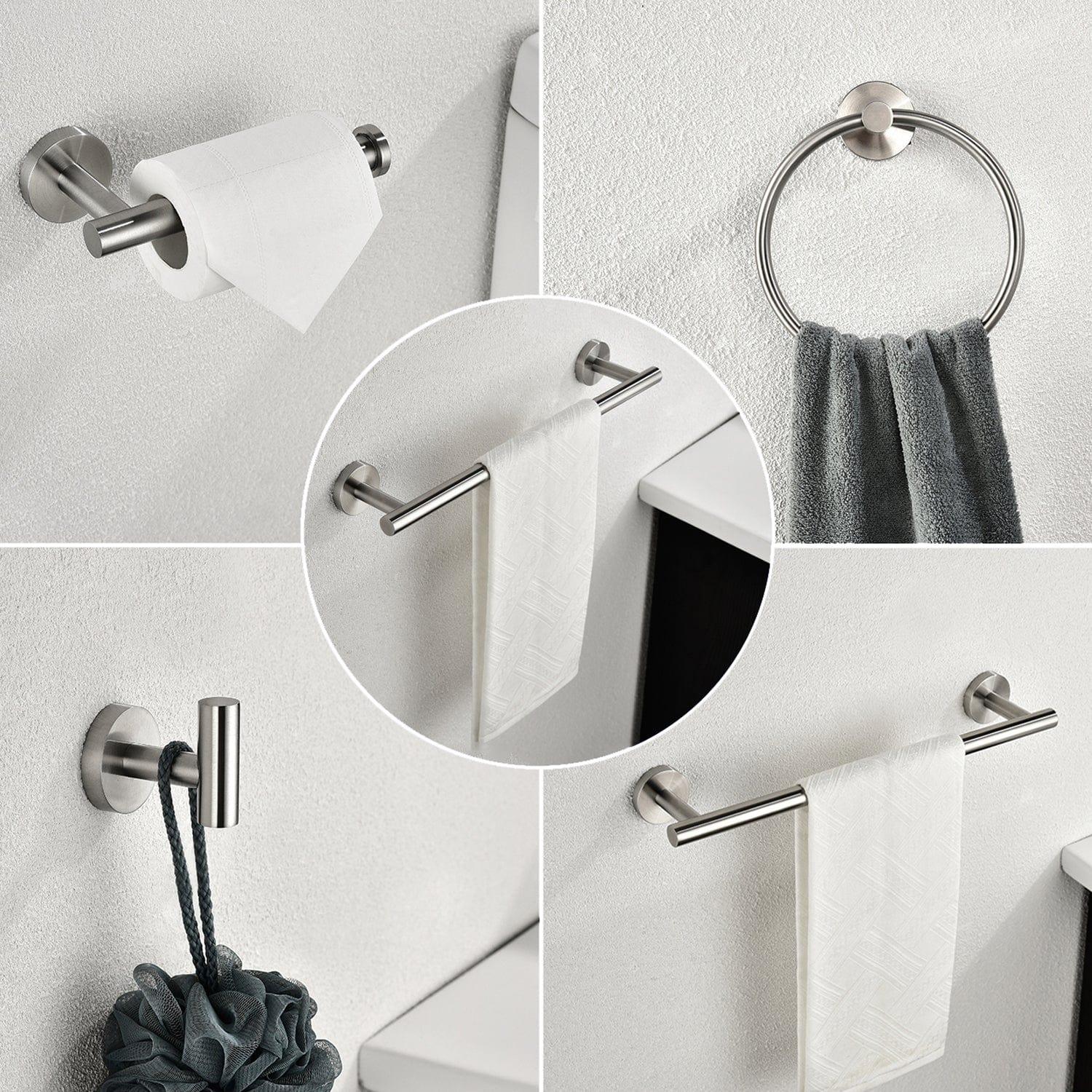 Shop 6 Piece Stainless Steel Bathroom Towel Rack Set Wall Mount Mademoiselle Home Decor