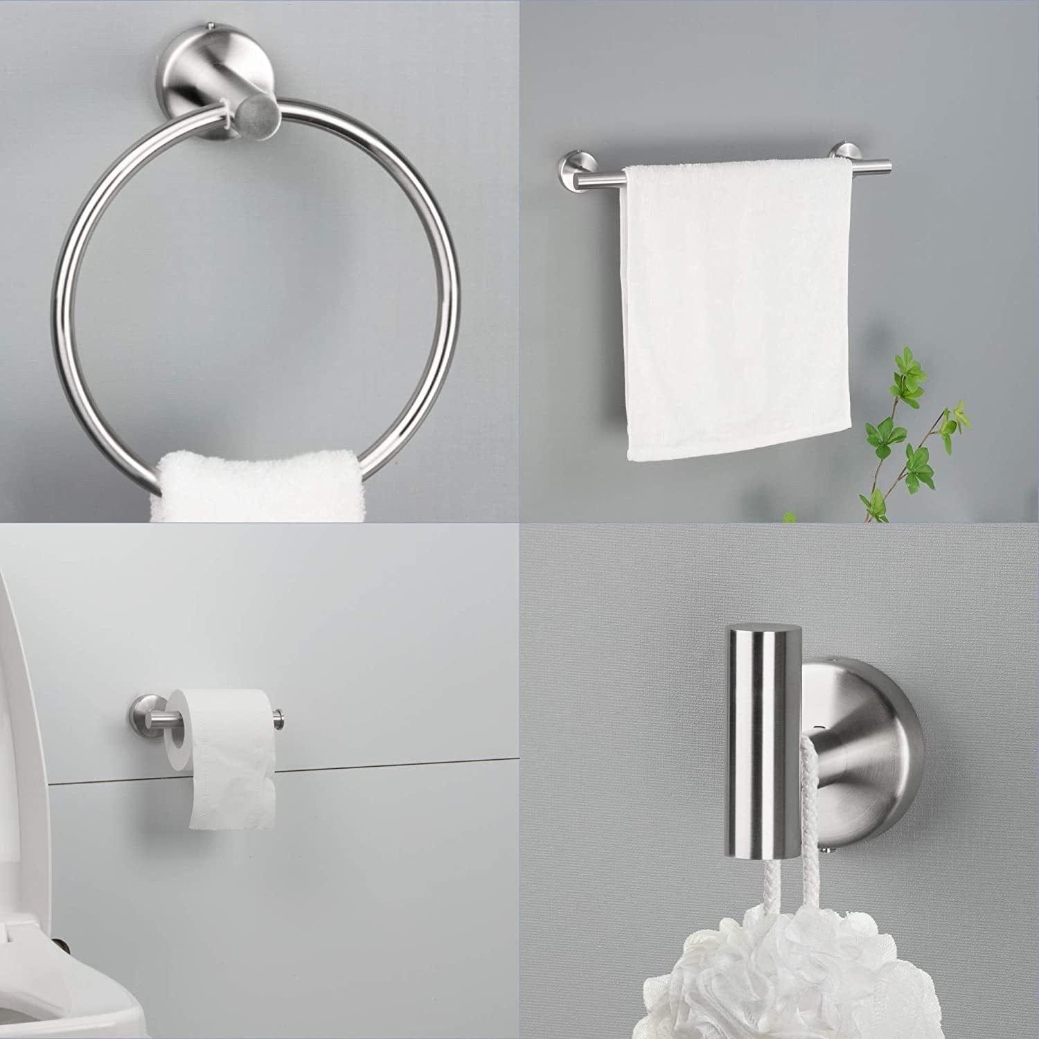 Shop 6 Piece Stainless Steel Bathroom Towel Rack Set Wall Mount Mademoiselle Home Decor