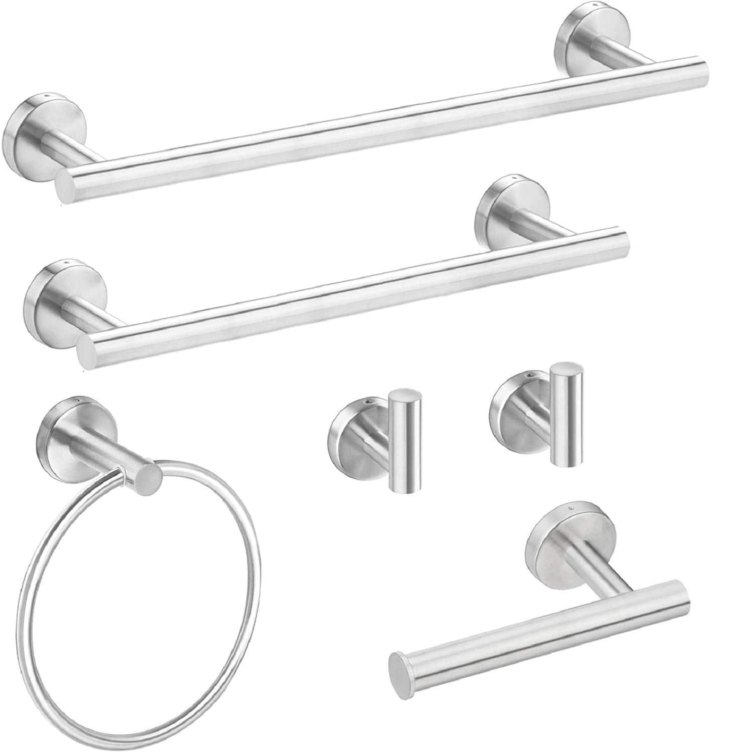 Shop 6 Piece Stainless Steel Bathroom Towel Rack Set Wall Mount Mademoiselle Home Decor